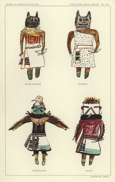 Salab Monwu, Hotsko, Turpockwa, Yaupa (színes litográfia) alkotó: American School