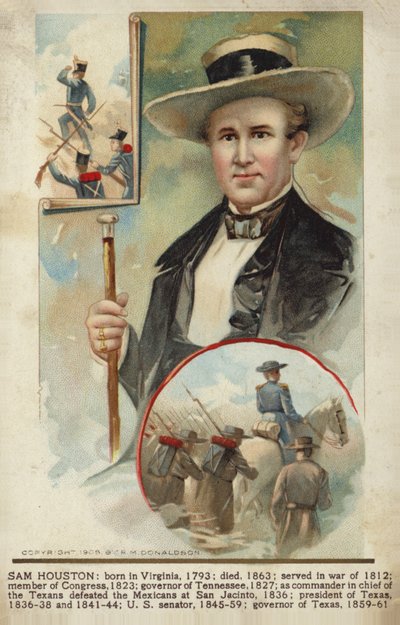 Sam Houston (színes litográfia) alkotó: American School