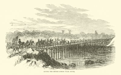 A Pearl Riveren átívelő híd megmentése, 1863. április alkotó: American School