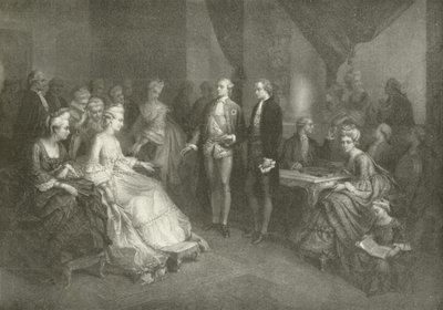 Schiller átadva Weimari szász hercegnőnek (mélynyomás) alkotó: American School