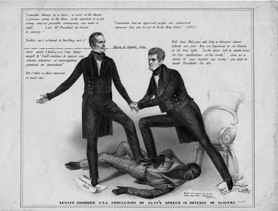Amerikai Szenátus Kamara: Clay beszédének befejezése a rabszolgaság védelmében alkotó: American School