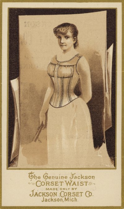 Szépia Fűzőt viselő hölgy fényképe alkotó: American School