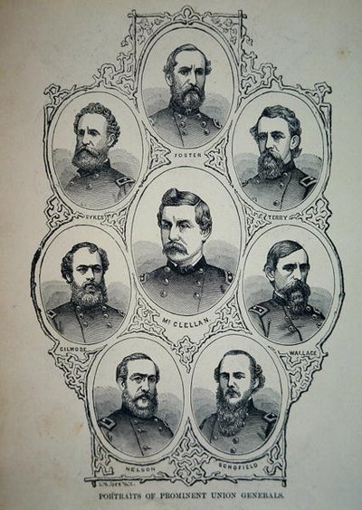 Hét portré az uniós hadsereg kiemelkedő tábornokról (litho) alkotó: American School