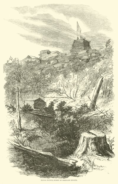 Jelzőállomás, Maryland Heights csúcsa, 1862. szeptember alkotó: American School
