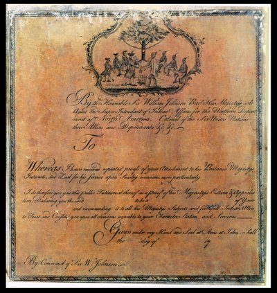 Sir William Johnsons (1715-74), indiai beszámoló, 1770 körül (lásd még: 192704) alkotó: American School