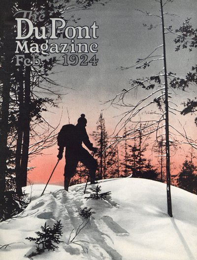 Síelés, a DuPont Magazin címlapja, 1924. február alkotó: American School