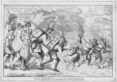 Katonák menetben Buffaloba, 1813 alkotó: American School