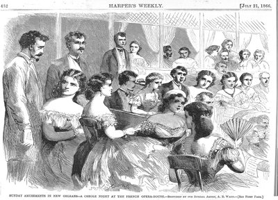 Vasárnapi mulatságok New Orleansban, Kreol éjszaka a Francia Operaházban, 1866 alkotó: American School