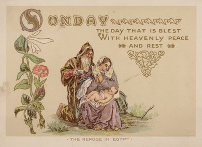 Vasárnap, a mennyei békével és pihenéssel megáldott nap (chromolitho) alkotó: American School