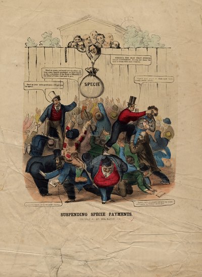 A faji kifizetések felfüggesztése, megjelent Philadelphiában, c. 1857 alkotó: American School
