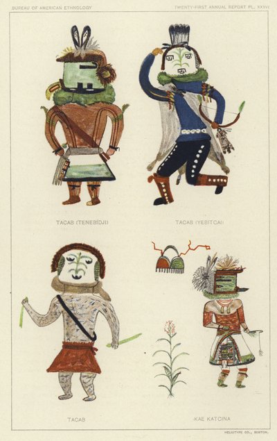 Tacab (Tenebidji), Tacas (Yebitcai), Tacab, Kae Katcina (színes litográfia) alkotó: American School