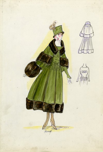Szabott öltöny, Doucet, 1916 ősz (ceruza és akvarell, papír) alkotó: American School