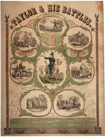 Taylor és csatái, kinyomtatta Rufus Blanchard of Cincinnati és kiadta az Ensign & Thayer, New York, 1847 alkotó: American School