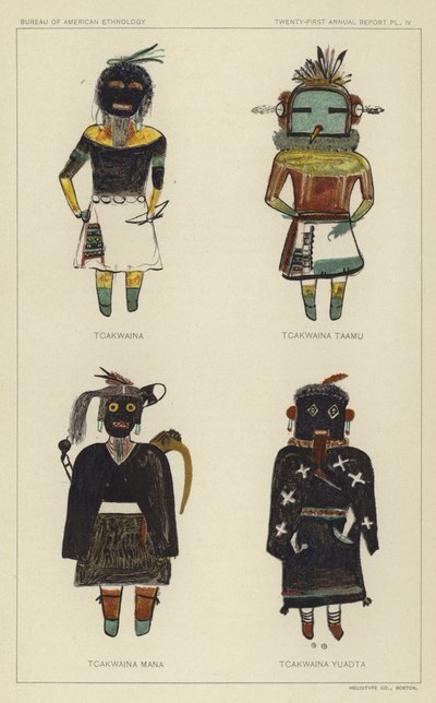 Tcakwaina, Tcakwaina Taamu, Tcakwaina Mana, Tcakwaina Yuadta (színes litográfia) alkotó: American School