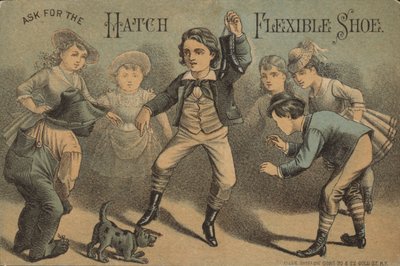 Incselkedő fiú cipővel a kezében alkotó: American School