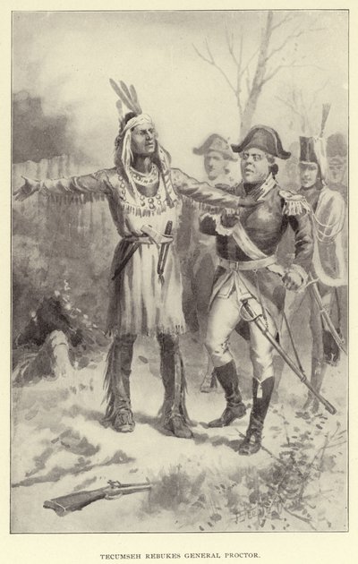Tecumesh megdorgálja Proctor tábornokot (litho) alkotó: American School