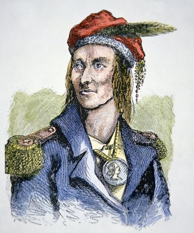 Tecumseh (1768-1813) (színes metszet) alkotó: American School