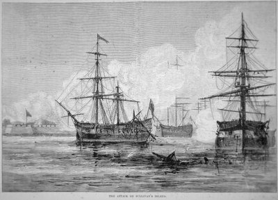 A támadás Sullivan szigetén, 1776. június 28. (litho) alkotó: American School