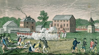 A lexingtoni csata, 1775. április 19., a "Connecticut Historical Collections"-ből, John Warner Barber, metszet: A. Doolittle, 1832 alkotó: American School