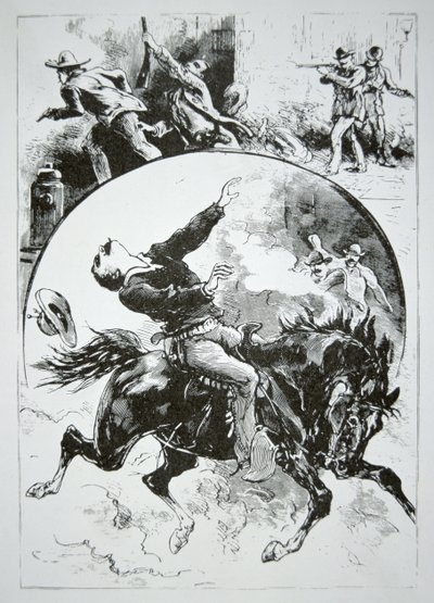 A Dalton-banda, amelyet Coffeyville dühös polgárai lőttek le, a National Police Gazette-ből, 1892. október 5. (metszet) alkotó: American School