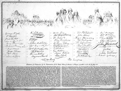 A Függetlenségi Nyilatkozat, vésett másolat alkotó: American School