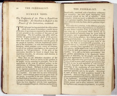 The Federalist, 1788-ban megjelent (nyomtatott) alkotó: American School