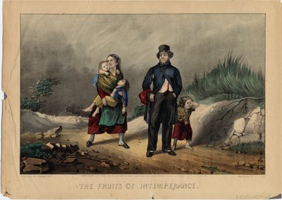The Fruits of Intemperance, kocsma. Currier & Ives, 1870 alkotó: American School