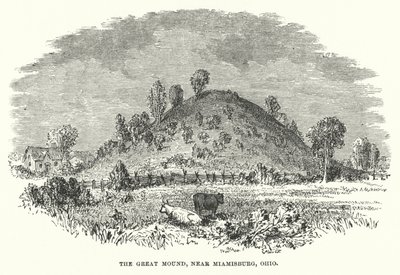 The Great Mound, Miamisburg közelében, Ohio államban (metszet) alkotó: American School