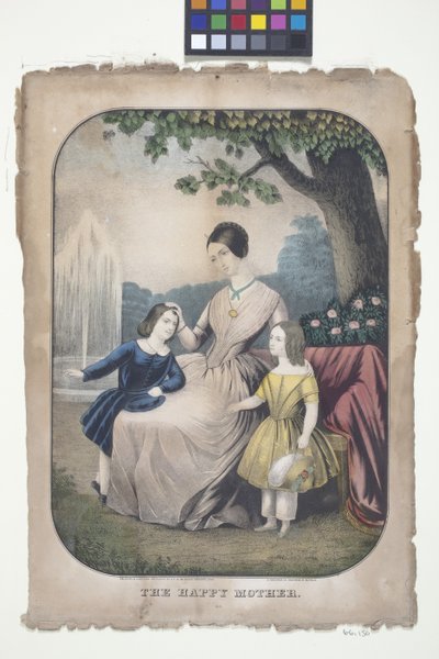 A boldog anya (kézzel színezett litográfia) alkotó: American School