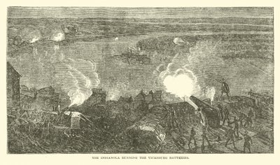 Az Indianola, amely a Vicksburg-telepeket üzemelteti, 1863. február alkotó: American School