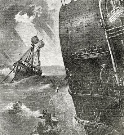 The Light-Ship and Incoming Steamer, előlapi illusztráció az Appletons Journalból, 1872. május 4. alkotó: American School