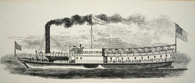 A Mississippi oldalkerekes „Caledonia”, 1830 körül (metszet) alkotó: American School