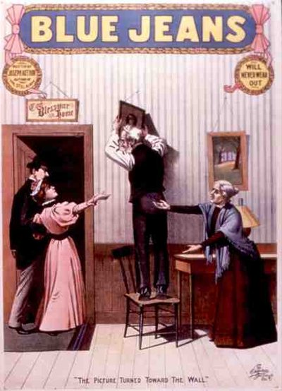 „A kép a fal felé fordult”, a „Blue Jeans” plakátja, írta Joseph Arthur (színes litó) alkotó: American School