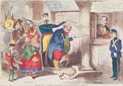 A Köztársaság bűnbánó (?) ellenségei kegyelemért folyamodnak Uncle Samhez, 1869 alkotó: American School