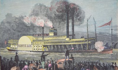 A „Robert E. Lee”, 1870 körül (színes metszet) alkotó: American School