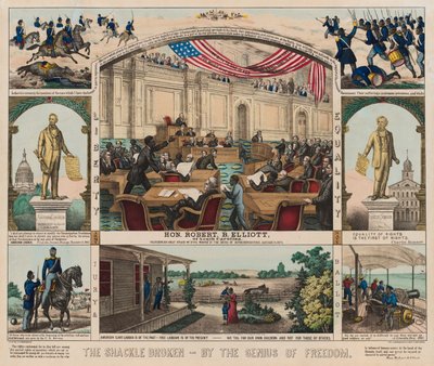 The Shackle Broken – A szabadság géniusza által, 1860-1879 körül (színes litho) alkotó: American School