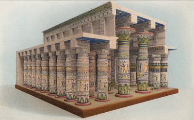 A karnaki templom, Egyiptom (színes litográfia) alkotó: American School