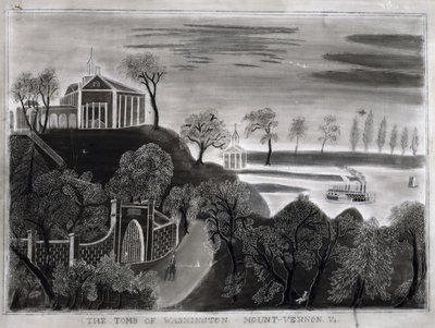 Washington sírja, Mount Vernon, Va., 1807 után (grafit csiszolópapíron) alkotó: American School
