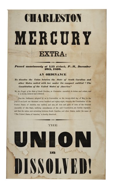 Az Unió feloszlott! (Charleston Mercury, kiad.), 1860. december 20 alkotó: American School