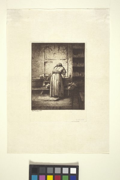 A mosónő (tinta, toll, ceruza) alkotó: American School