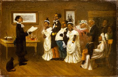 Az esküvő, 1850 körül (olaj, vászon) alkotó: American School
