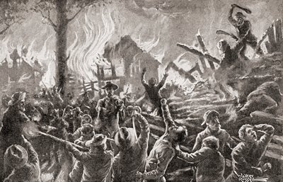 A kansasi polgárháború, más néven Bleeding Kansas, Bloody Kansas vagy a határháború, az 1905-ben megjelent „Országunk történelméből” (litho) alkotó: American School