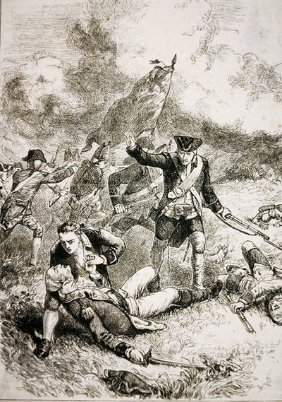 John Pitcairn őrnagy, a brit tengerészgyalogság halála a Bunker Hill-i csatában alkotó: American School