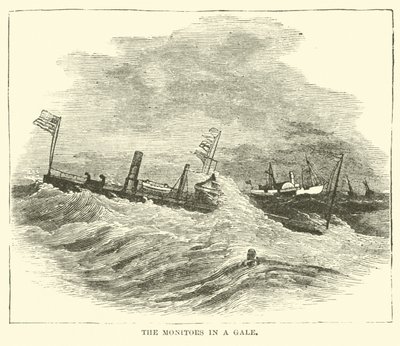 A monitorok egy Gale-ben, 1864. december alkotó: American School
