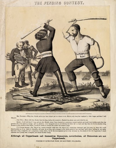 A függőben lévő verseny, amelyet Oliver Evans Woods tett közzé: Herline & Hensel Lith., Philadelphia, 1863 alkotó: American School