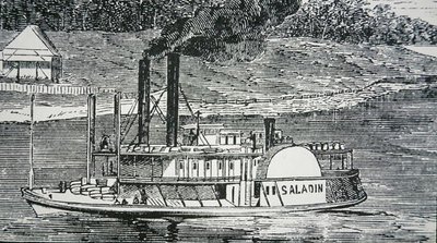 Az oldalkerekes „Saladin”, a Mississippi folyón alkotó: American School