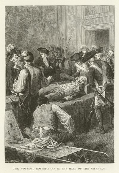 A sebesült Robespierre a közgyűlés termében alkotó: American School