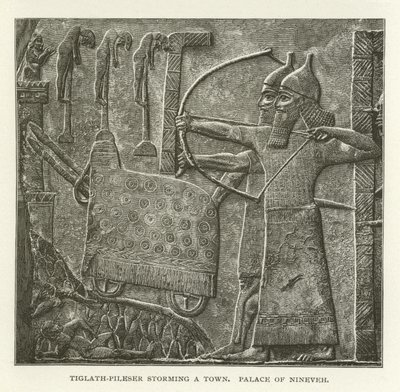 Tiglath-Pileser megrohamoz egy várost, Ninive palotáját alkotó: American School
