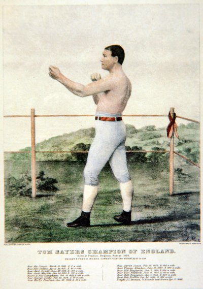 Tom Sayers, a Currier & Ives nyomatából (színes litó) alkotó: American School