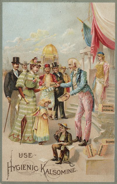 Uncle Sam a Kalsomine-t terjeszti alkotó: American School